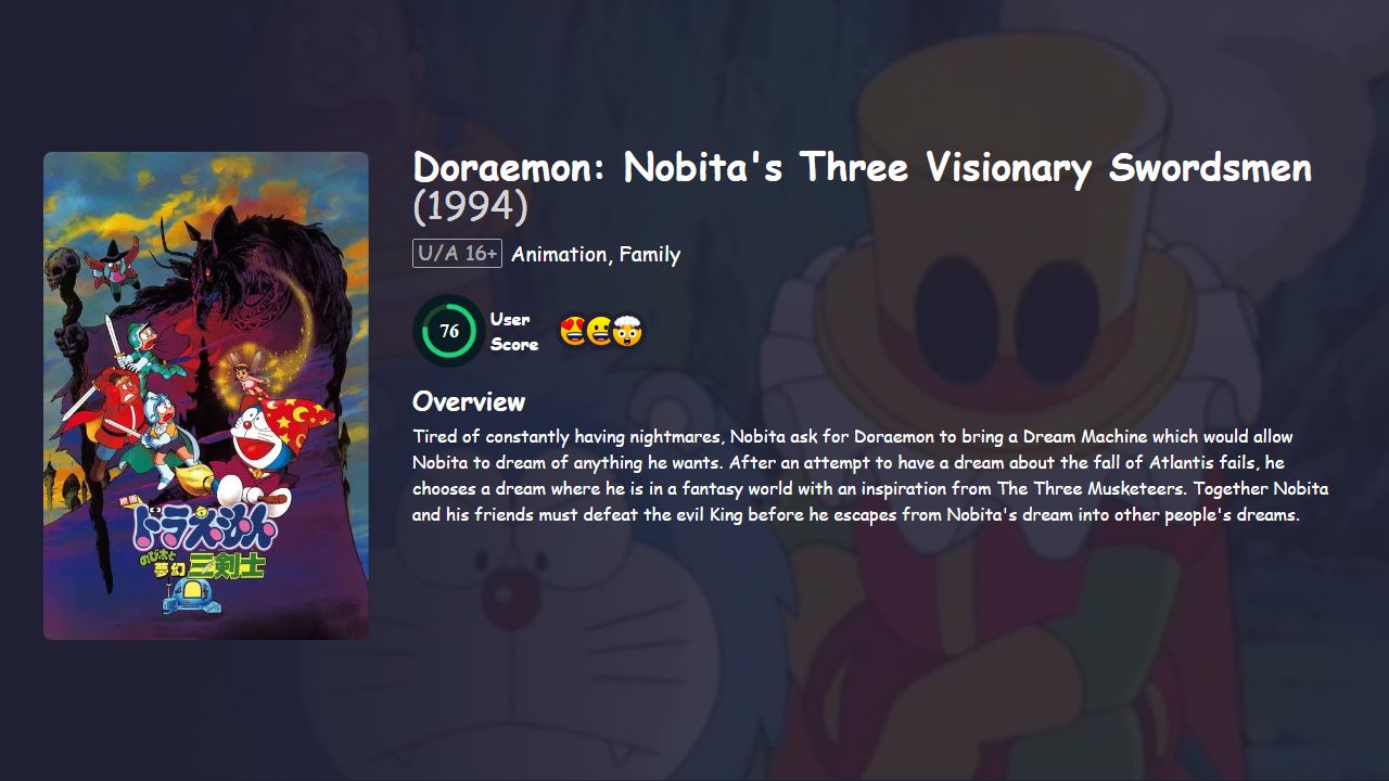 Doraemon: Nobita’s Three Visionary Swordsmen (1994) Hindi Dubbed