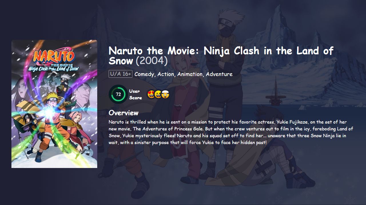 Naruto the Movie: Ninja Clash in the Land of Snow (2004) English Dubbed