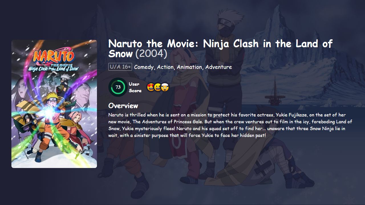 Naruto the Movie: Ninja Clash in the Land of Snow (2004) Hindi Dubbed