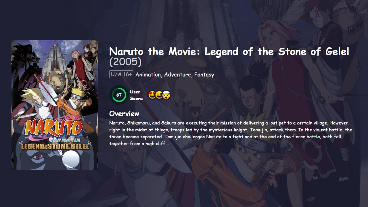 Naruto the Movie: Legend of the Stone of Gelel (2005) English Dubbed