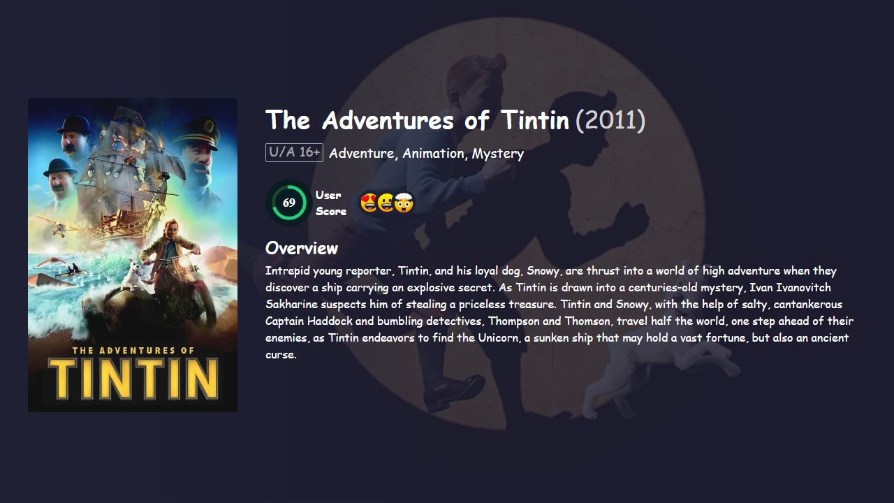 The Adventures of Tintin (2011) Hindi Dubbed