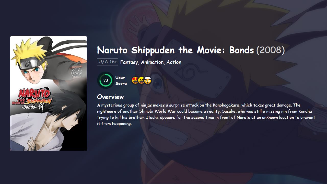 Naruto Shippuden the Movie: Bonds (2008) English Dubbed