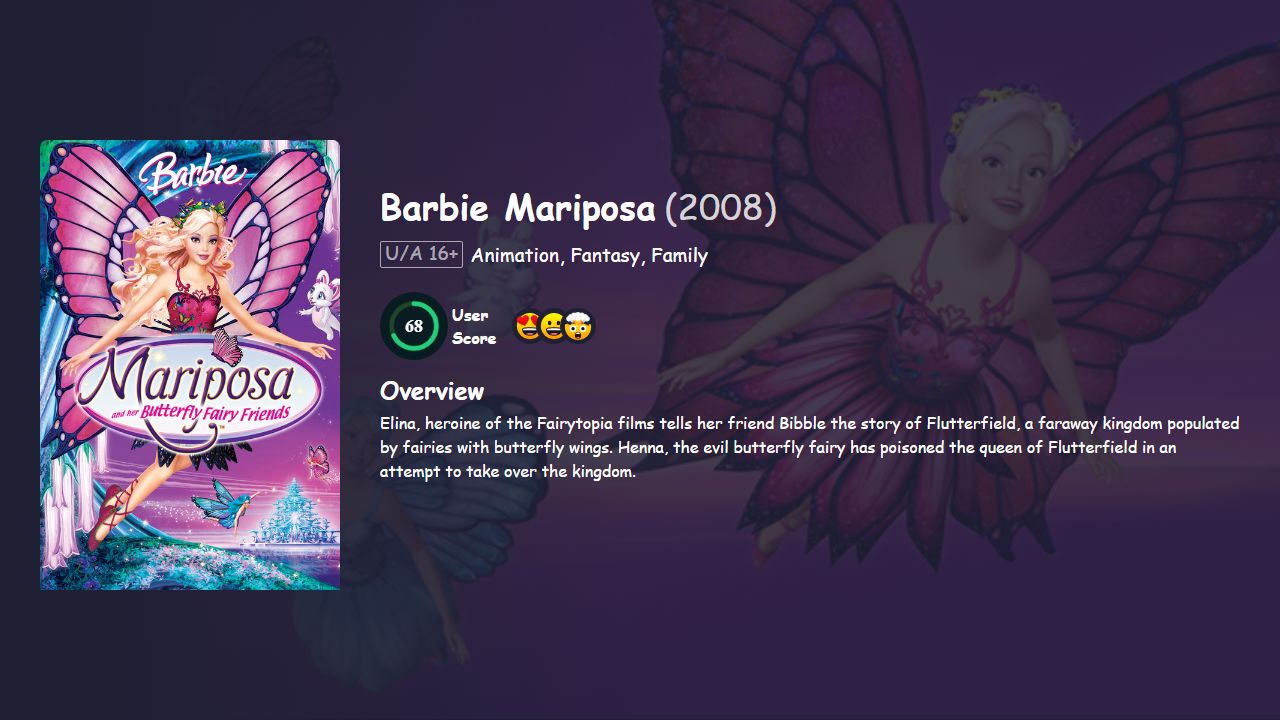 Barbie Mariposa (2008) English Dubbed