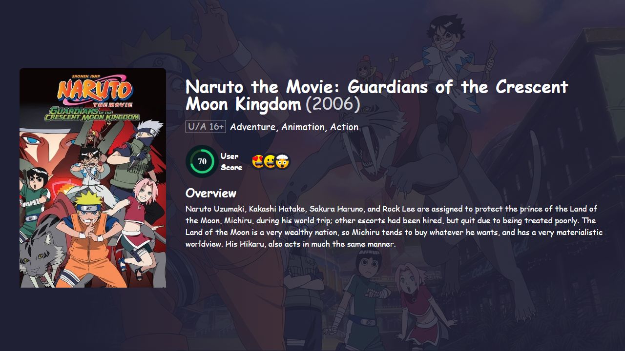 Naruto the Movie: Guardians of the Crescent Moon Kingdom (2006) English Dubbed