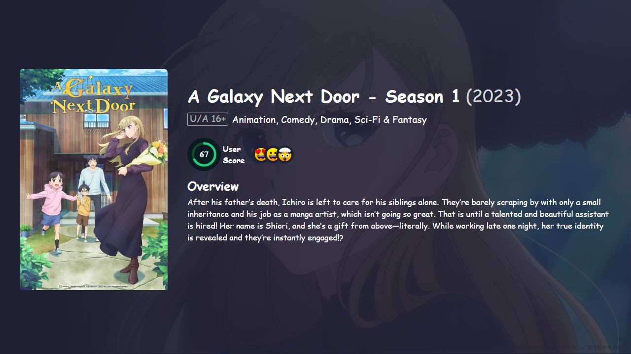 A Galaxy Next Door Season 1 Japanese Dubbed