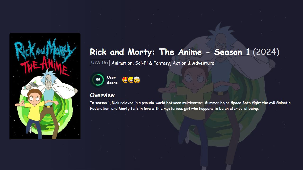 Rick and Morty: The Anime Season 1 English Dubbed