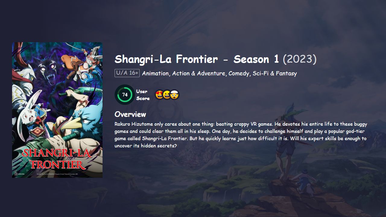 Shangri-La Frontier Season 1 Hindi Dubbed