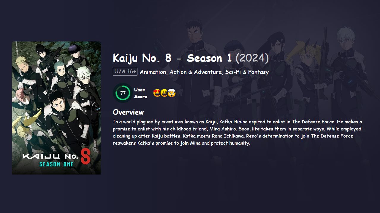 Kaiju No. 8 Season 1 Hindi Dubbed