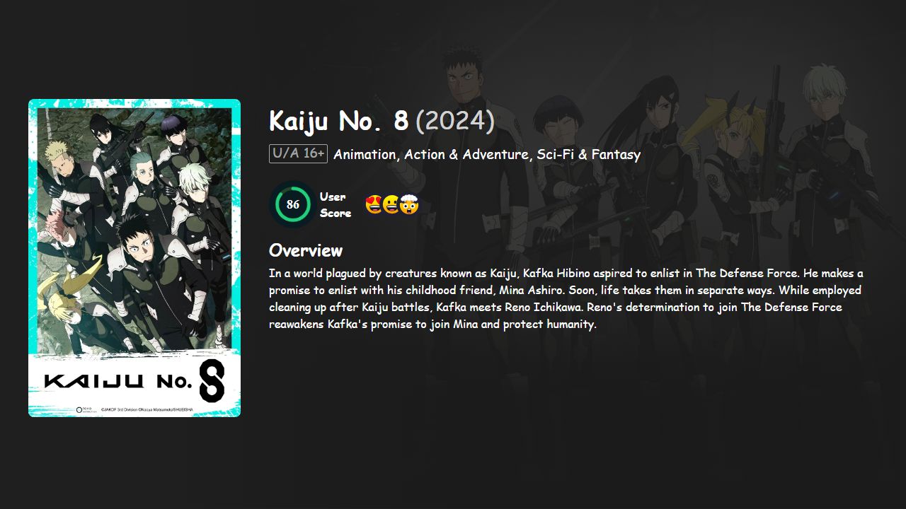Kaiju No. 8 Season 2 Hindi-Telugu-Tamil-English-Japanese Dubbed