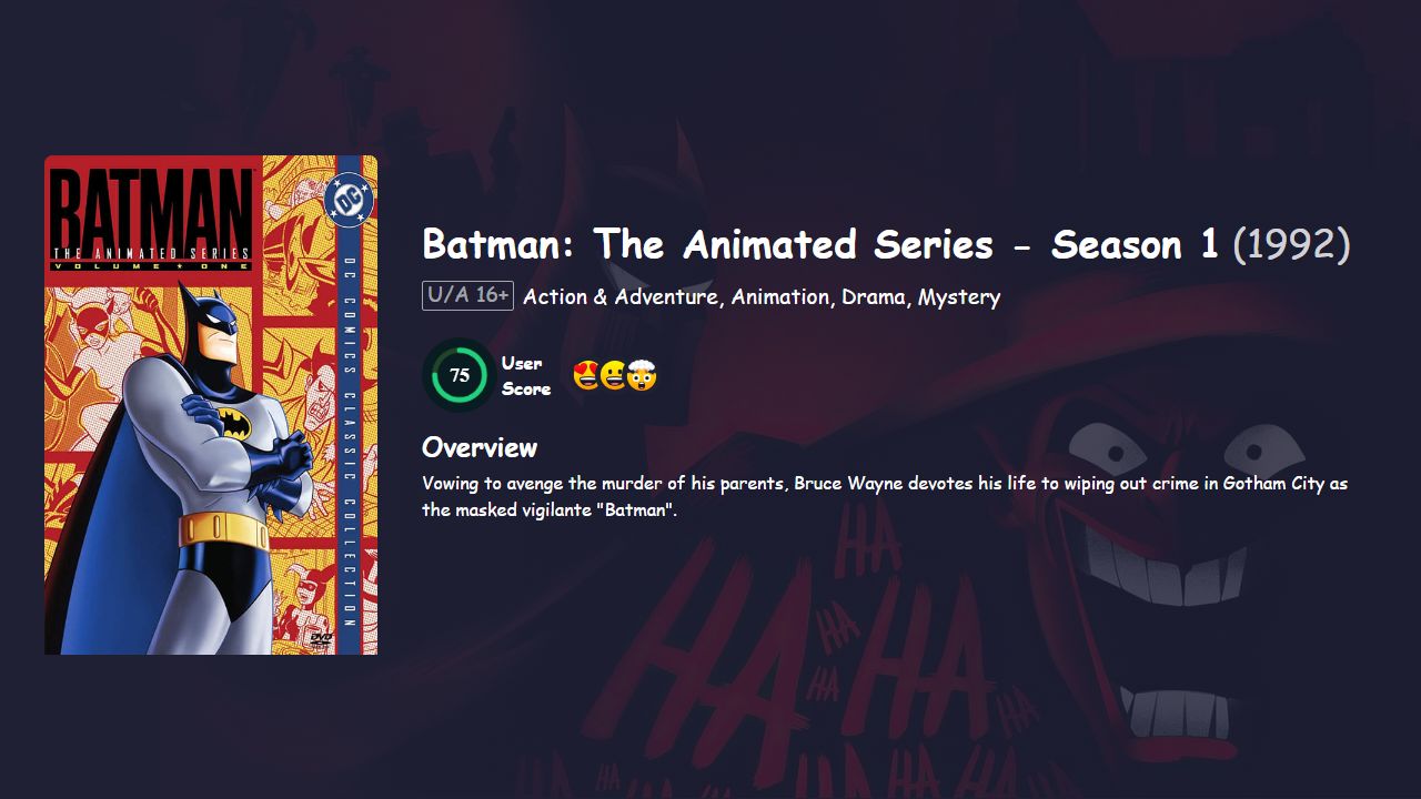 Batman: The Animated Series Season 1 Hindi Dubbed