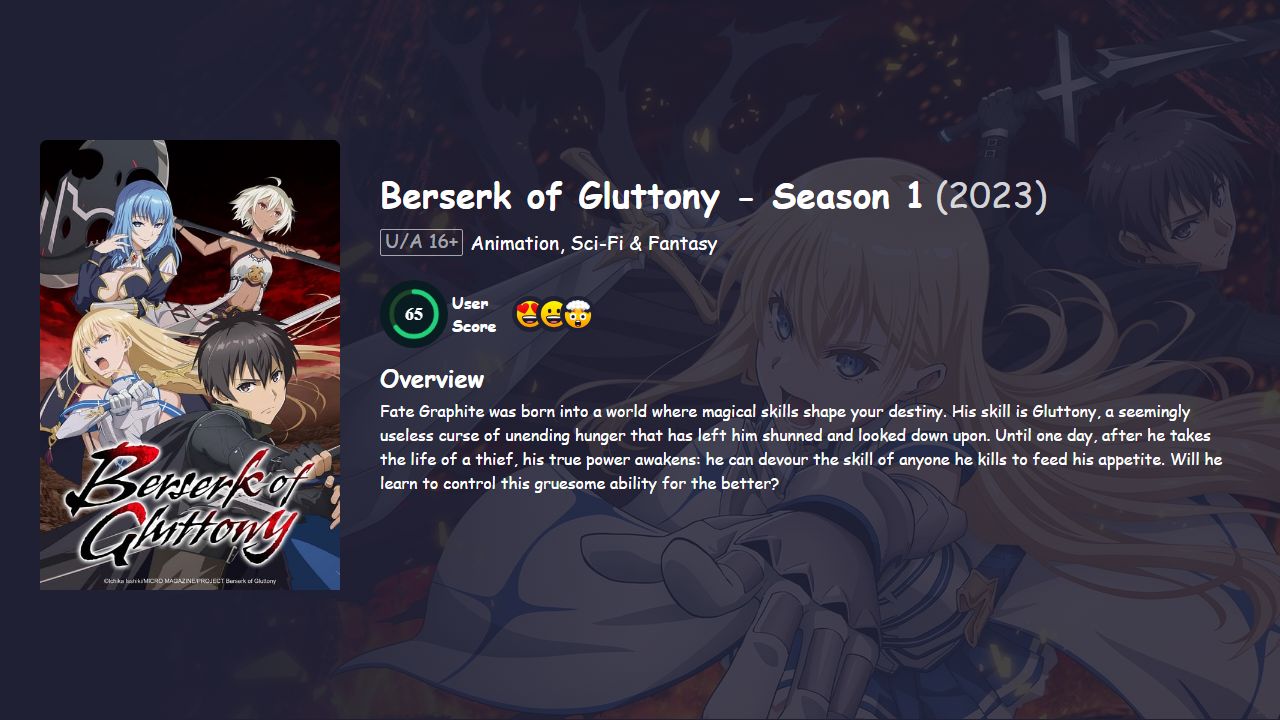 Berserk of Gluttony Season 1 Hindi Dubbed