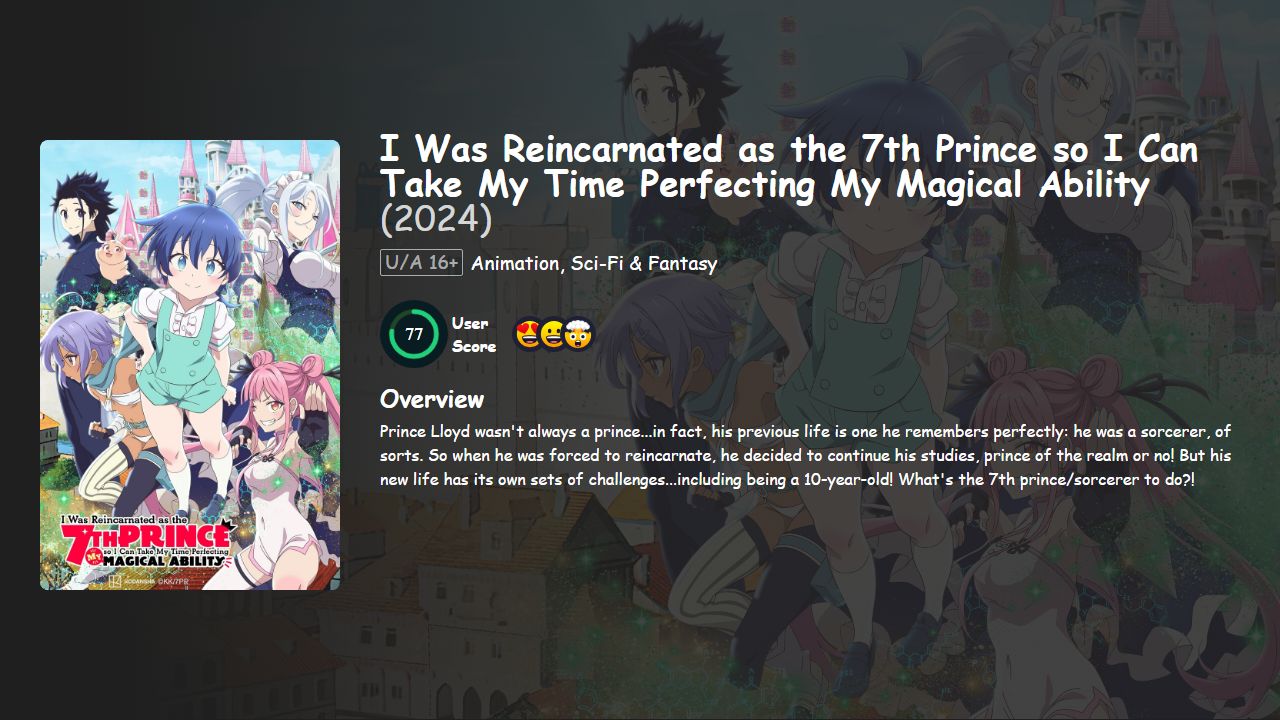 I Was Reincarnated as the 7th Prince So I Can Take My Time Perfecting My Magical Ability Season 2 Japanese Dubbed