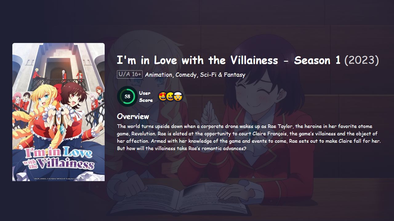 I’m in Love with the Villainess Season 1 Hindi Dubbed