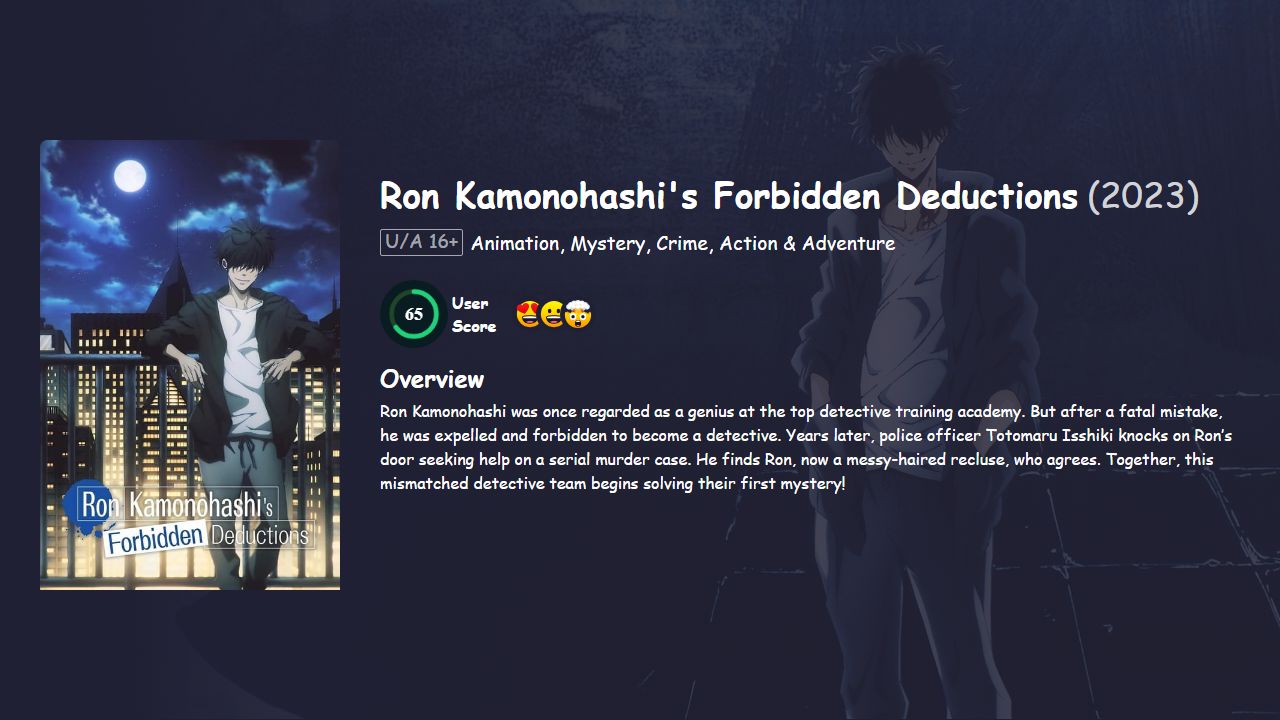 Ron Kamonohashi’s Forbidden Deductions Season 2 Japanese Dubbed