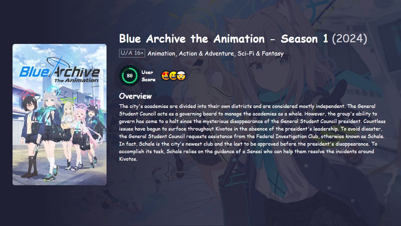 Blue Archive the Animation Season 1 Japanese Dubbed