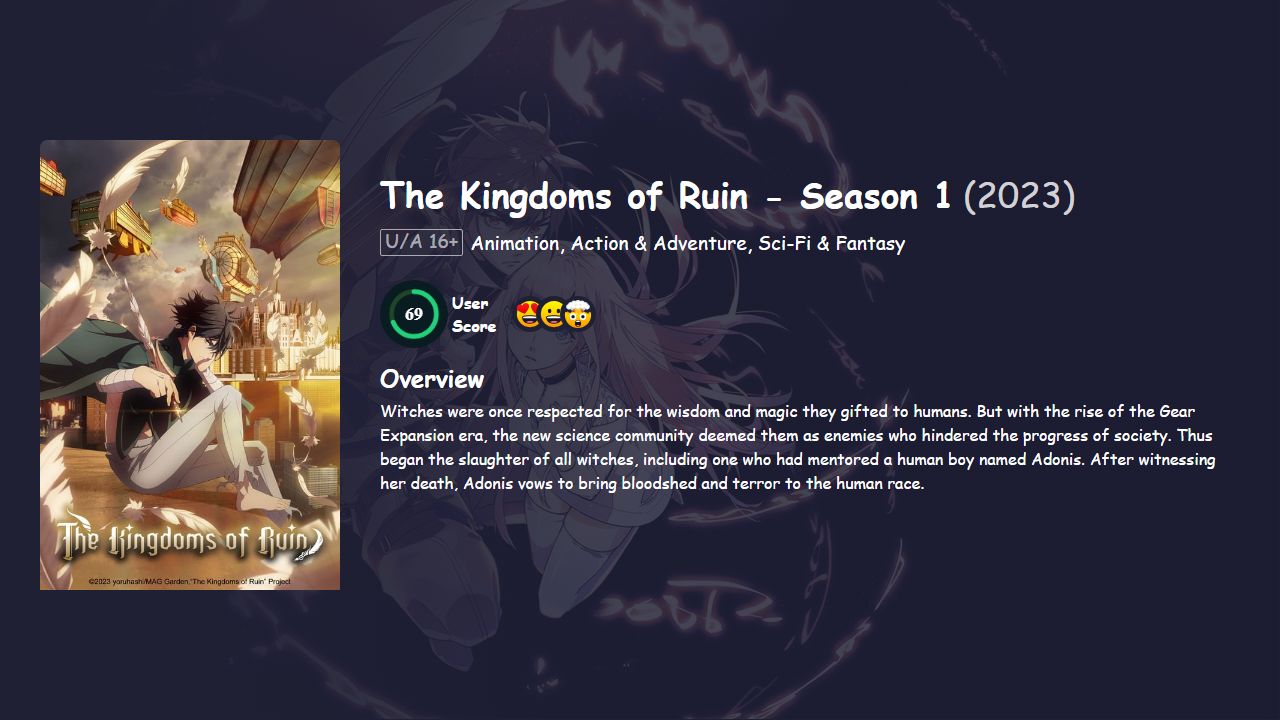 The Kingdoms of Ruin Season 1 Hindi Dubbed