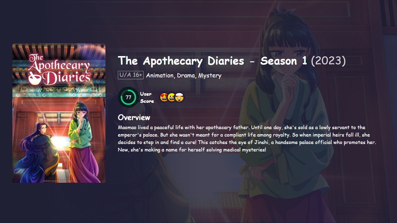 The Apothecary Diaries Season 1 Hindi Dubbed