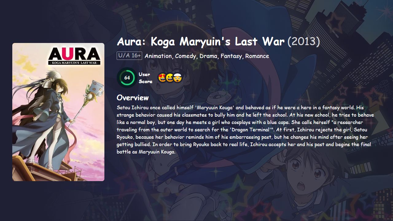 Aura: Koga Maryuin’s Last War (2013) Japanese Dubbed