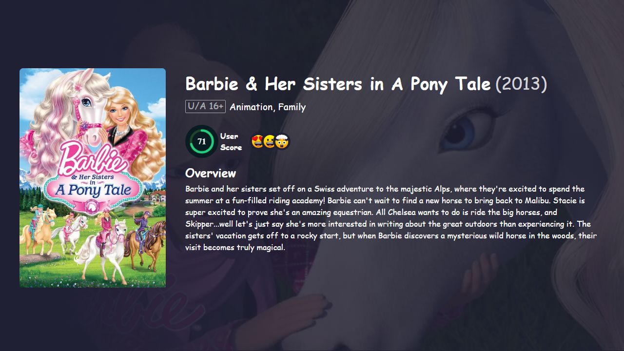 Barbie & Her Sisters in A Pony Tale (2013) Hindi Dubbed