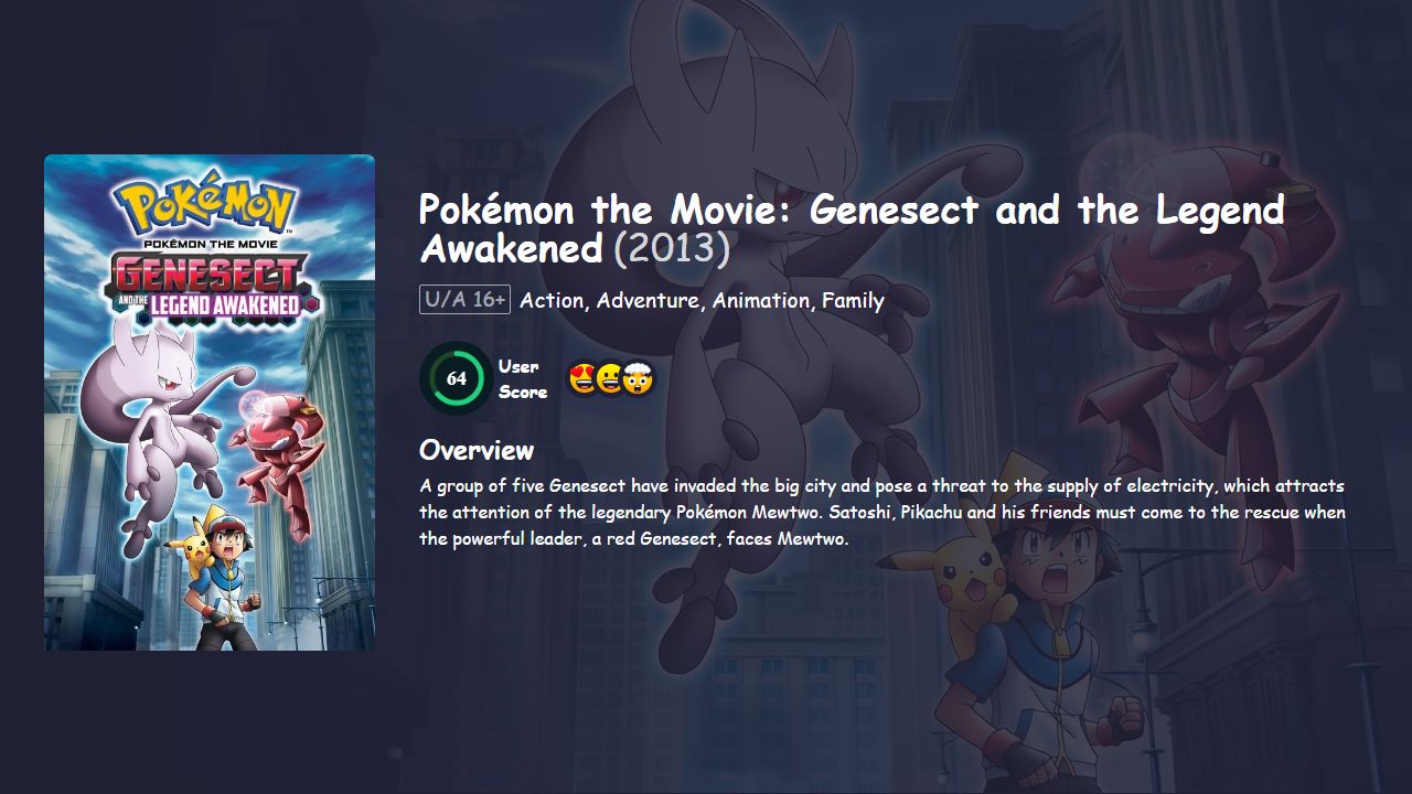 Pokémon the Movie: Genesect and the Legend Awakened (2013) Japanese Dubbed