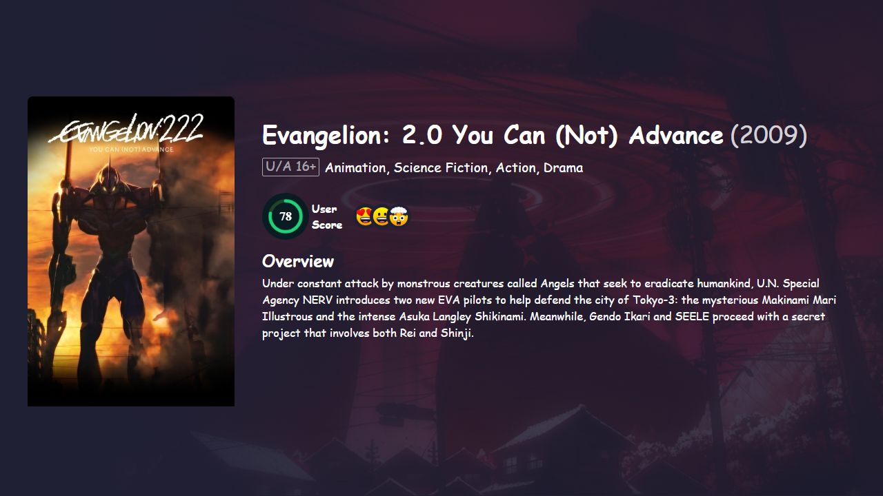 Evangelion: 2.0 You Can (Not) Advance (2009) Hindi Dubbed