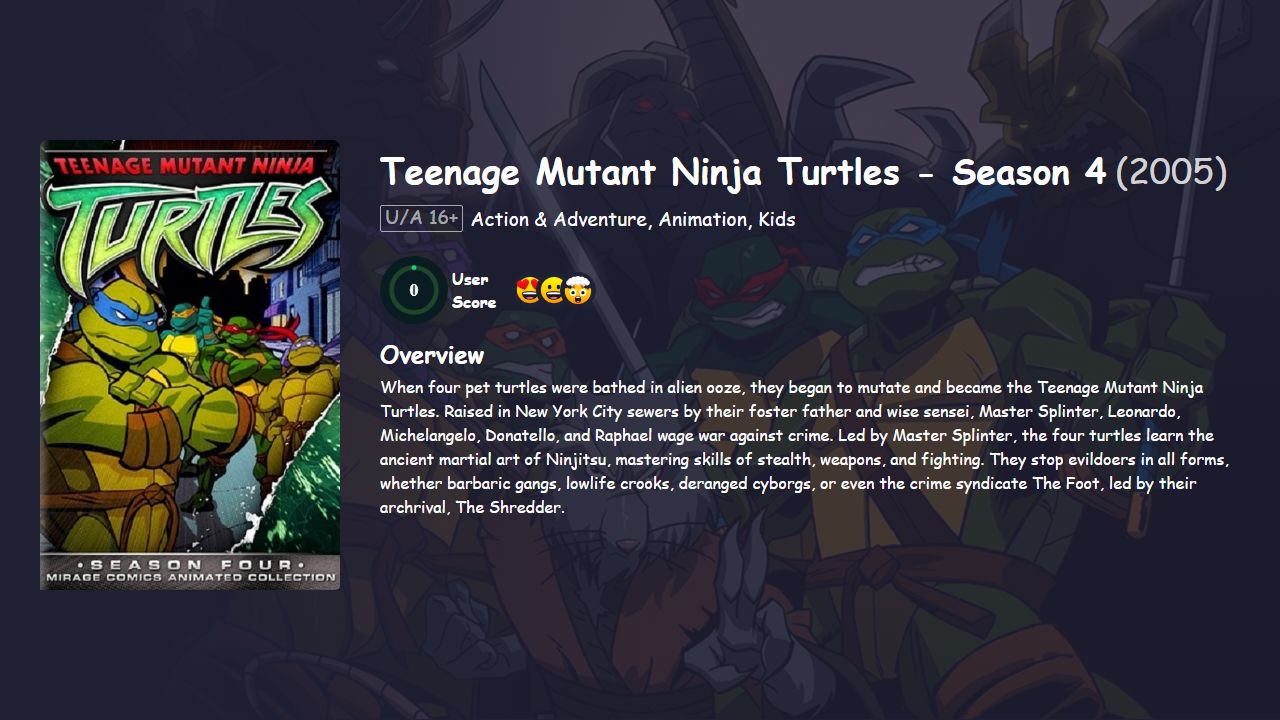 Teenage Mutant Ninja Turtles Season 4 English Dubbed