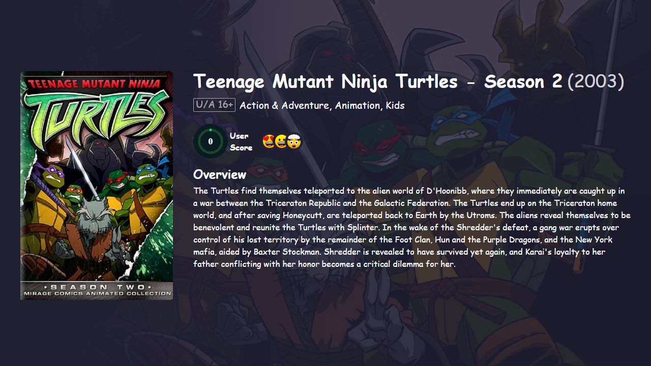 Teenage Mutant Ninja Turtles Season 2 English Dubbed