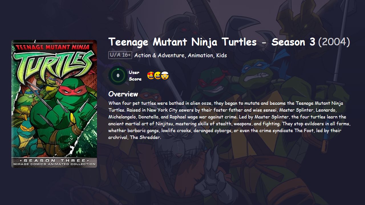 Teenage Mutant Ninja Turtles Season 3 Hindi Dubbed