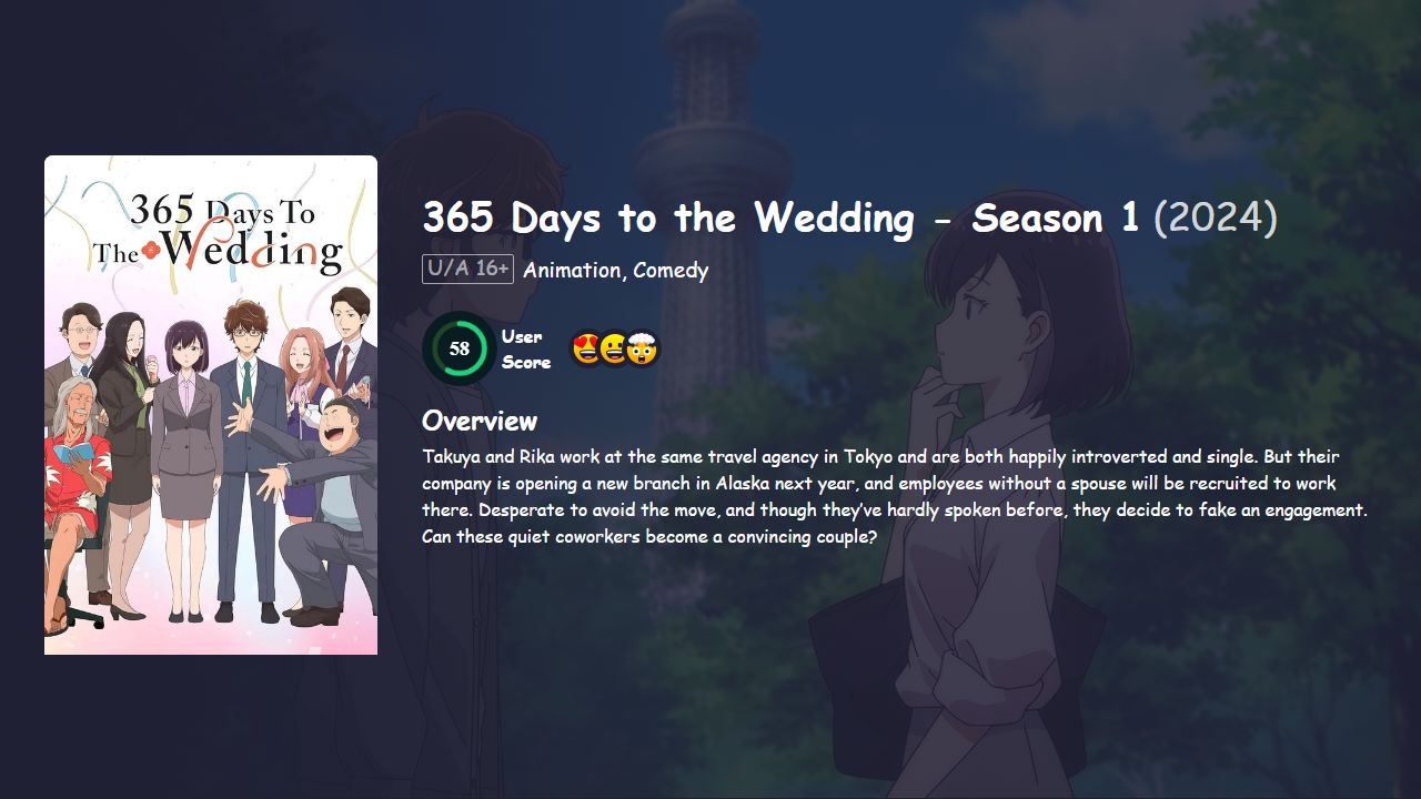 365 Days to the Wedding Season 1 Hindi Dubbed