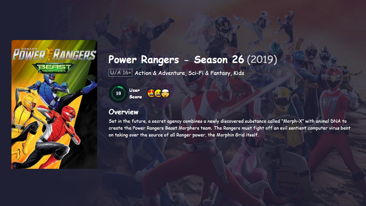 Power Rangers Season 26 Hindi Dubbed