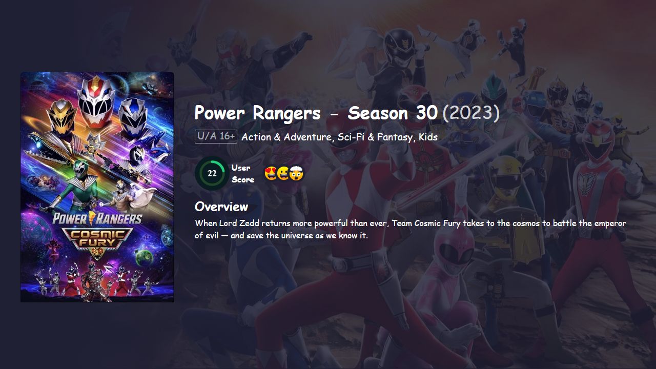 Power Rangers Season 30 Hindi Dubbed