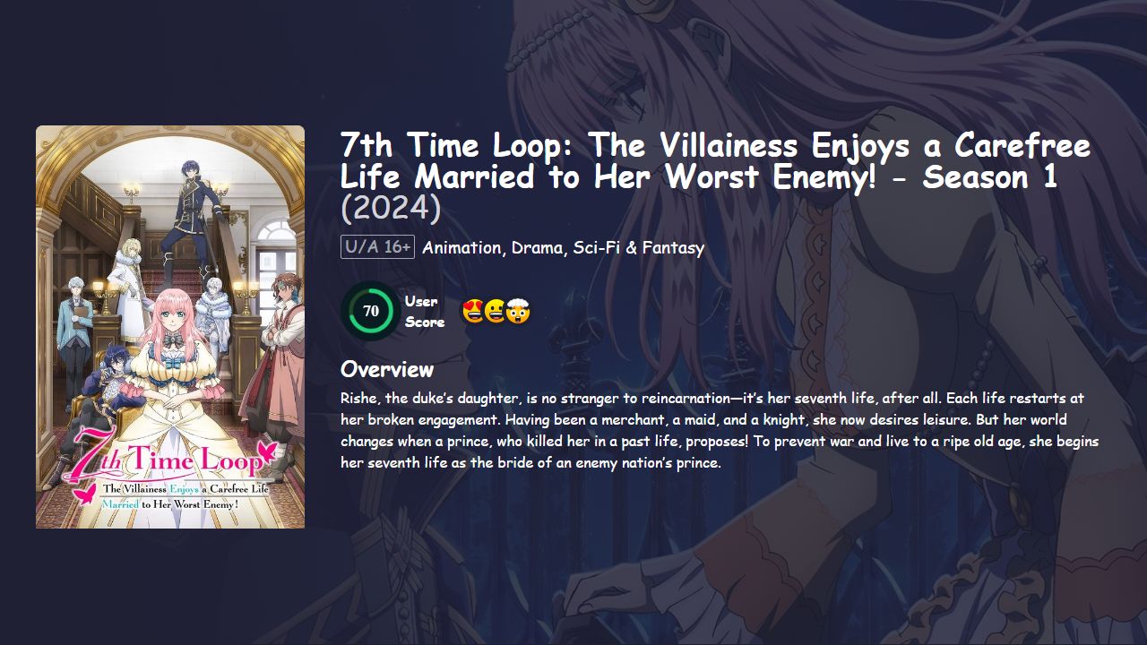 7th Time Loop: The Villainess Enjoys a Carefree Life Married to Her Worst Enemy! Season 1 Japanese Dubbed