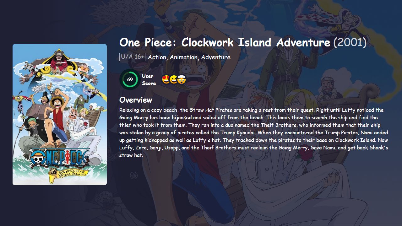 One Piece: Clockwork Island Adventure (2001) Hindi Dubbed