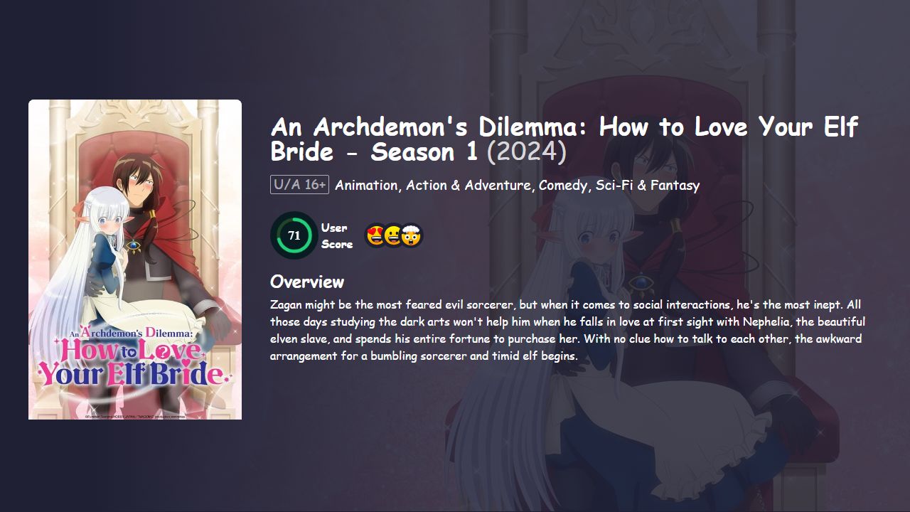 An Archdemon’s Dilemma: How to Love Your Elf Bride Season 1 Hindi Dubbed