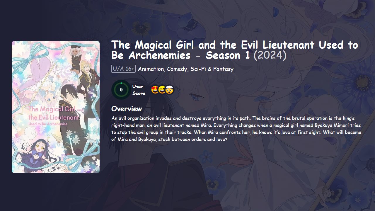 The Magical Girl and the Evil Lieutenant Used to Be Archenemies Season 1 Hindi Dubbed