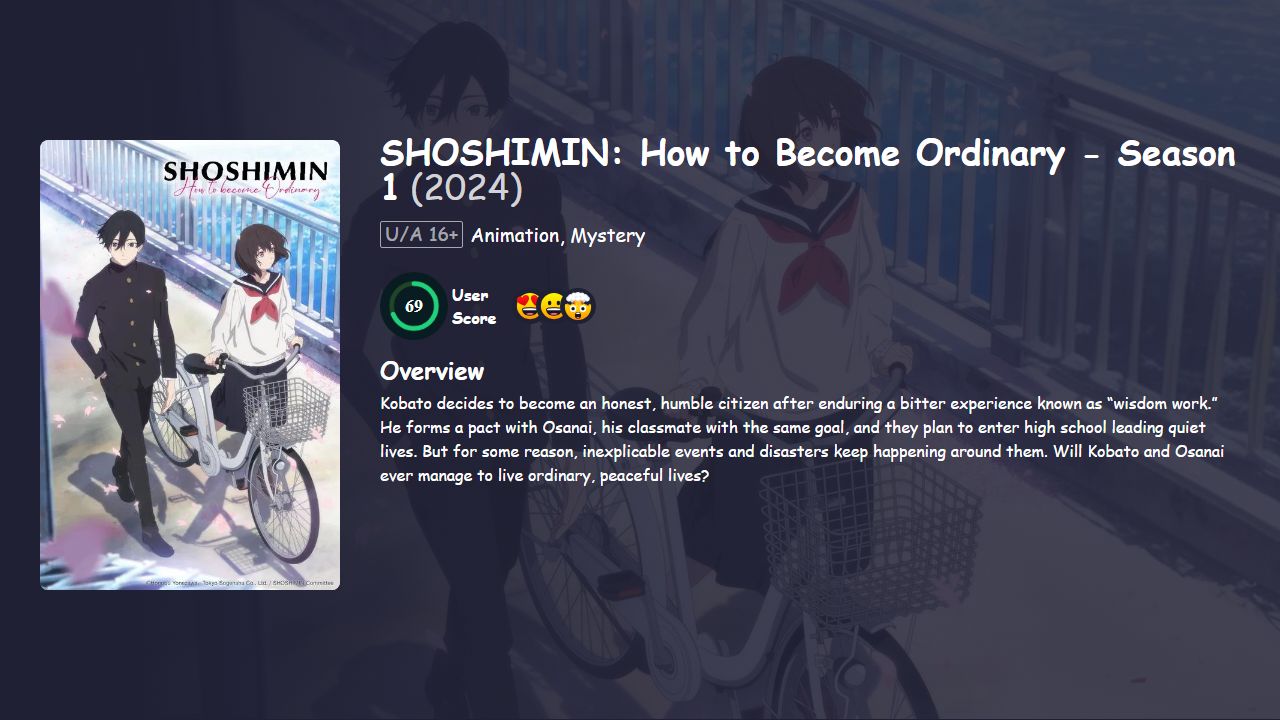 SHOSHIMIN: How to Become Ordinary Season 1 Japanese Dubbed