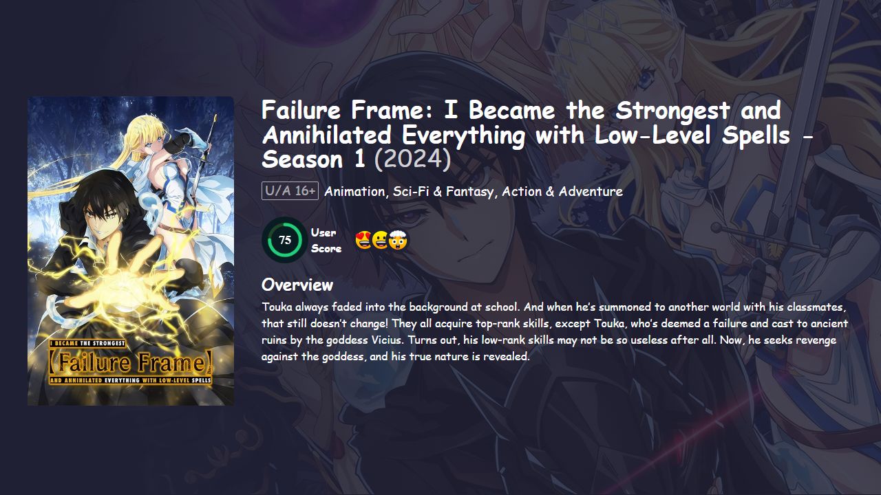 Failure Frame: I Became the Strongest and Annihilated Everything with Low-Level Spells Season 1 Japanese Dubbed