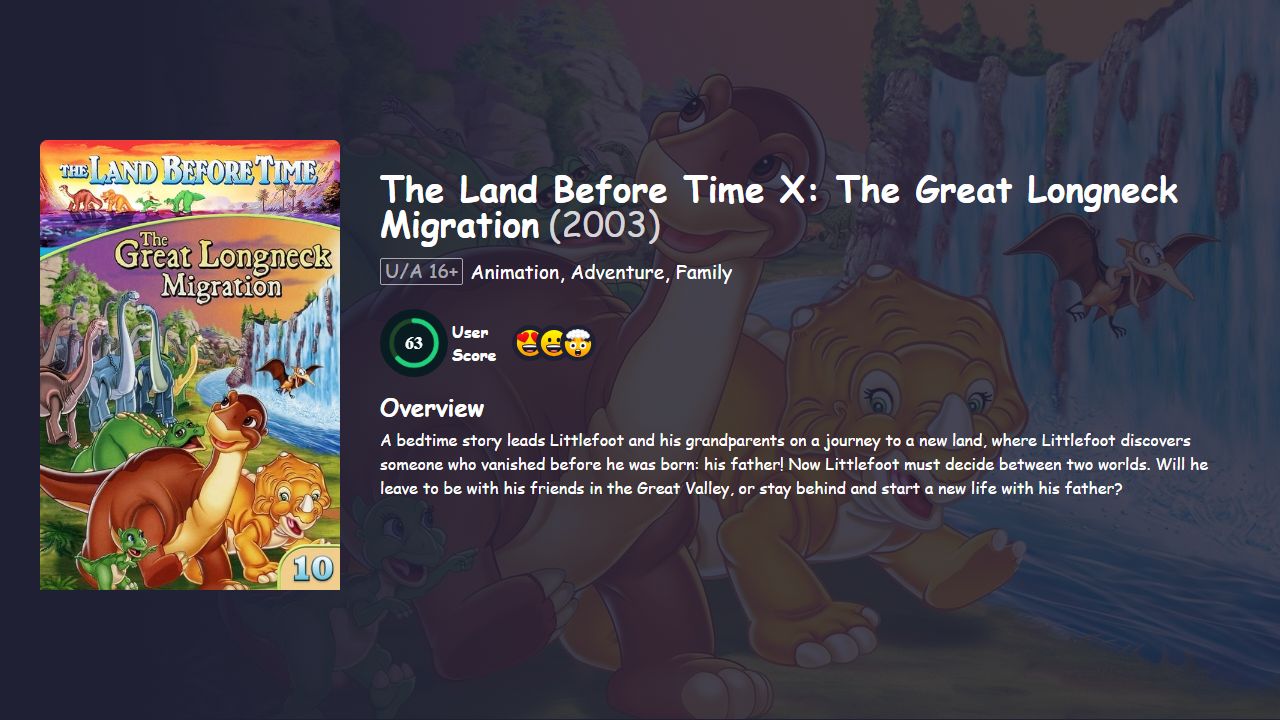 The Land Before Time X: The Great Longneck Migration (2003) English Dubbed