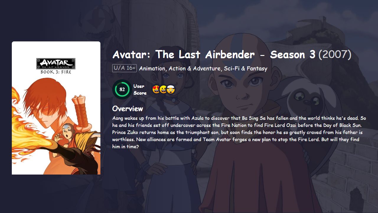 Avatar: The Last Airbender Season 3 Hindi Dubbed