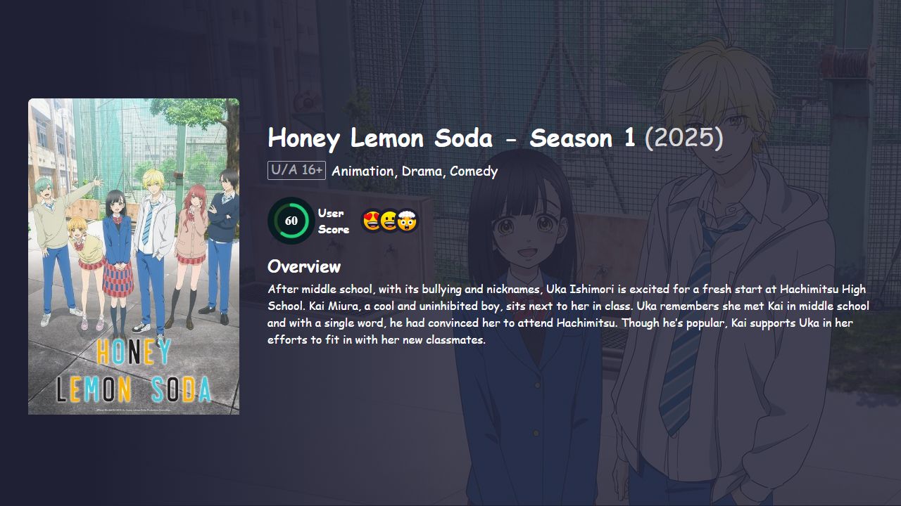 Honey Lemon Soda Season 1 Japanese Dubbed