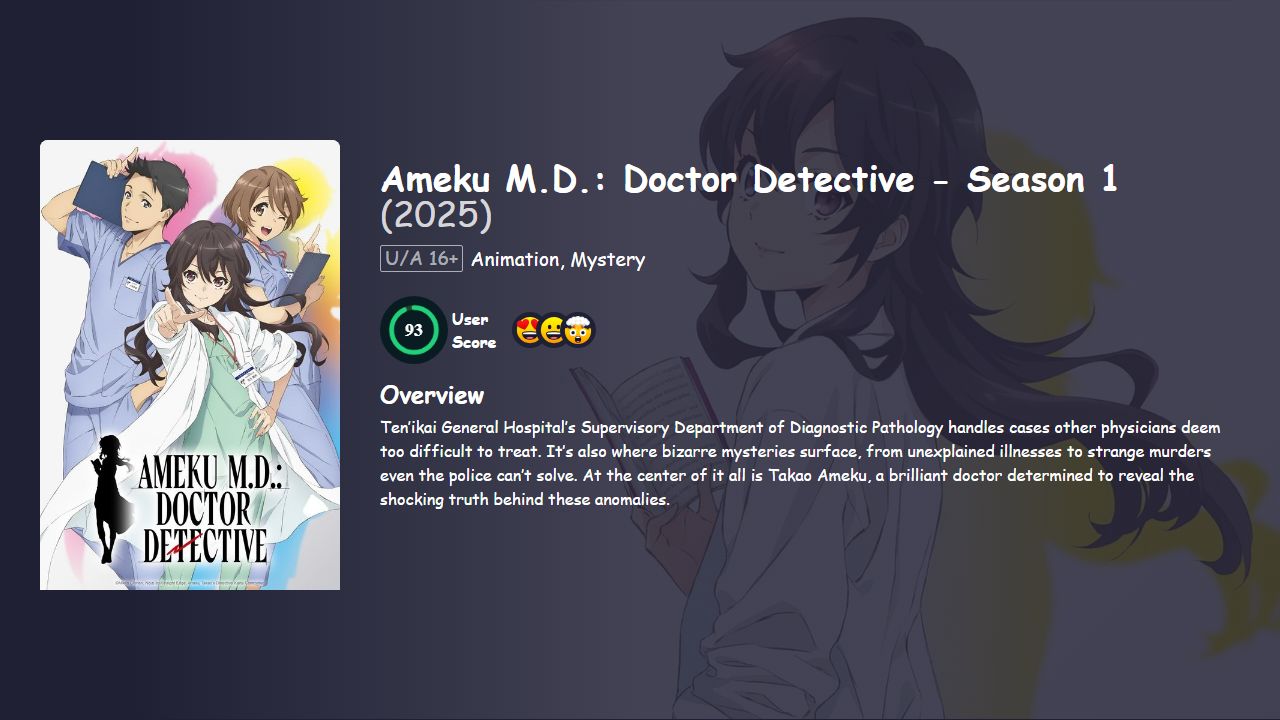 Ameku M.D.: Doctor Detective Season 1 Hindi Dubbed