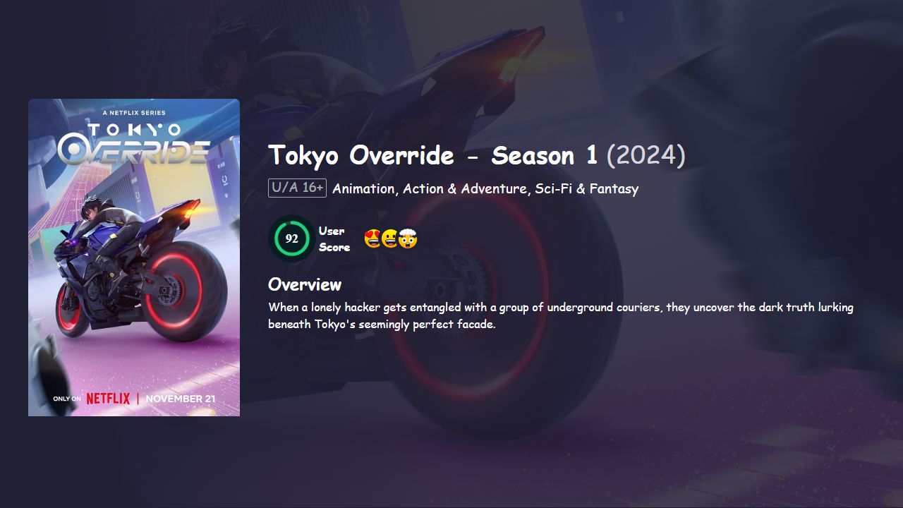 Tokyo Override Season 1 English Dubbed