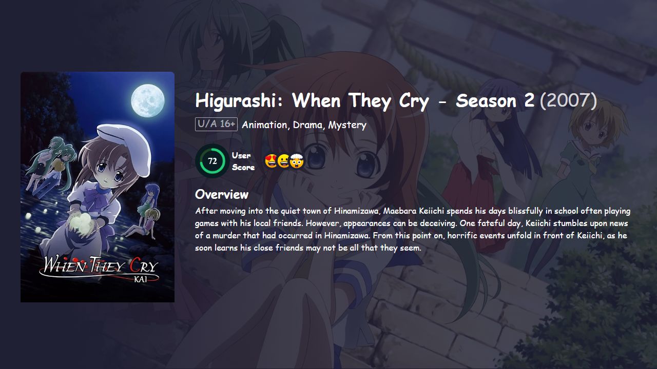 Higurashi: When They Cry Season 2 English Dubbed