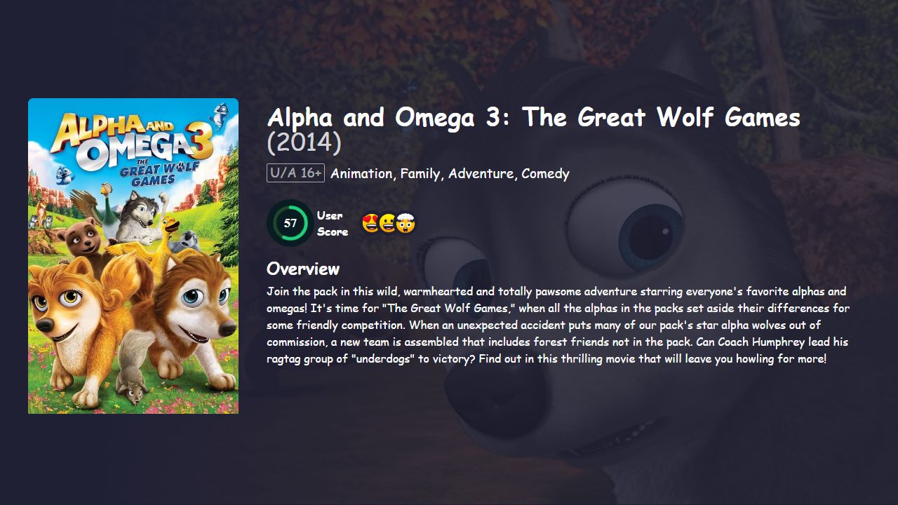 Alpha and Omega 3: The Great Wolf Games (2014) Hindi Dubbed