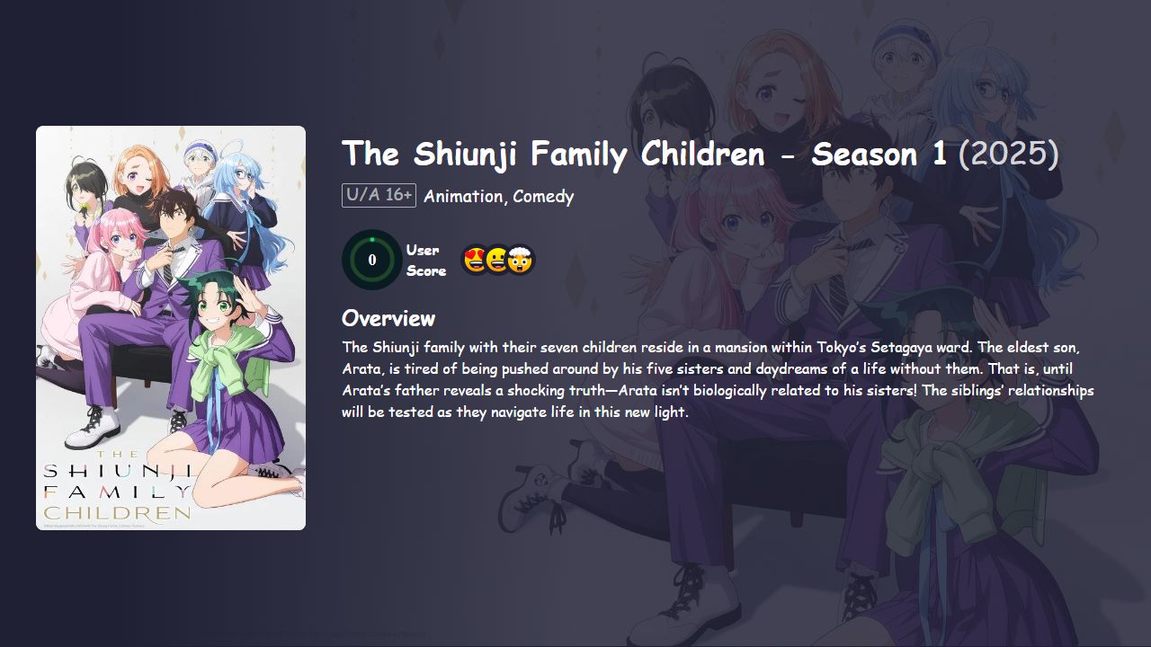The Shiunji Family Children Season 1 Hindi Dubbed