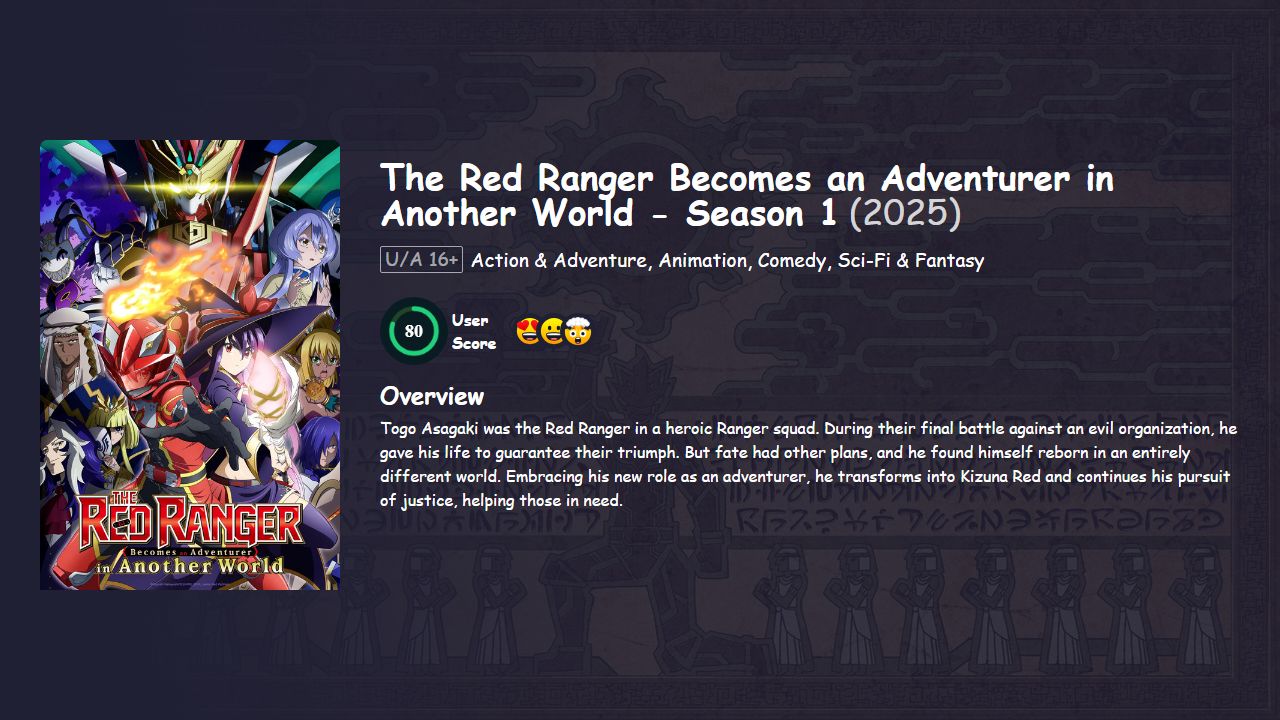 The Red Ranger Becomes an Adventurer in Another World Season 1 Hindi Dubbed