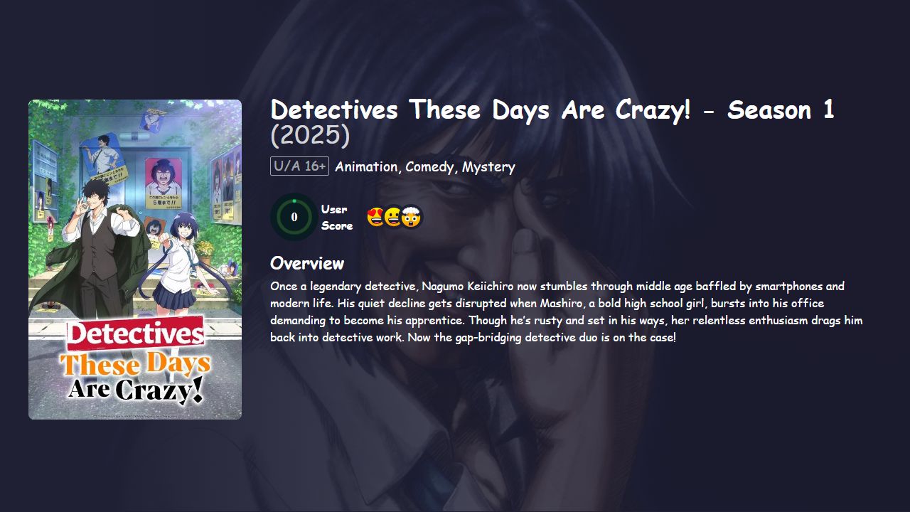 Detectives These Days Are Crazy! Season 1 [Japanese] 480p, 720p & 1080p HD | 10bit HEVC ESub