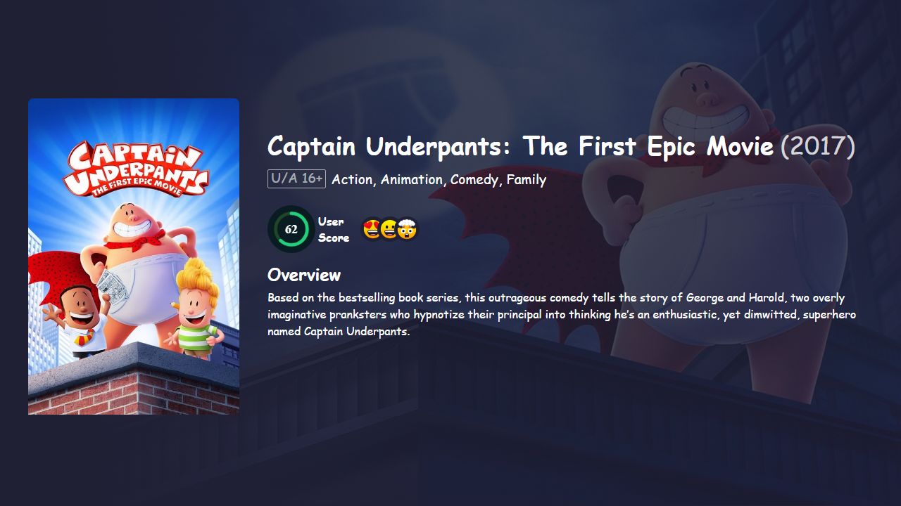 Captain Underpants: The First Epic Movie (2017) Hindi Dubbed