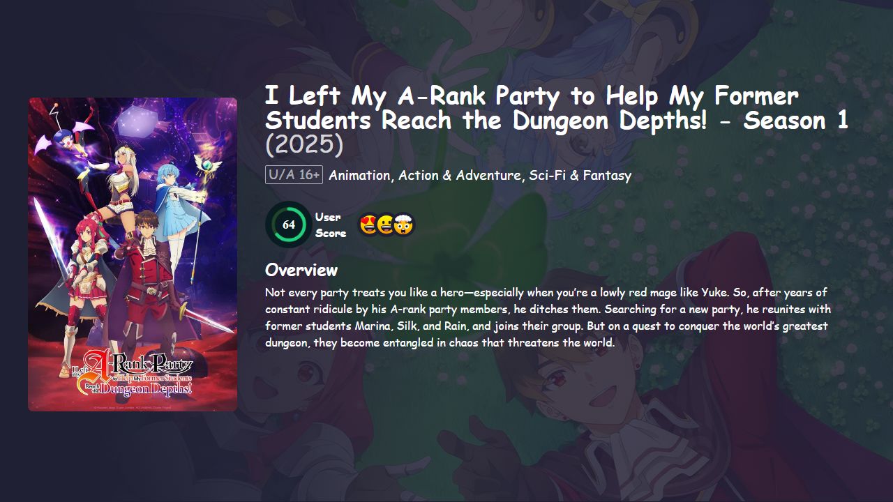I Left My A-Rank Party to Help My Former Students Reach the Dungeon Depths! Season 1 English-Japanese Dubbed