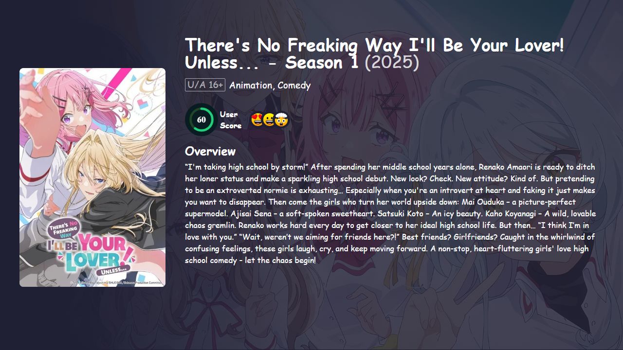 There’s No Freaking Way I’ll Be Your Lover! Unless… Season 1 [Japanese] 480p, 720p & 1080p HD | 10bit HEVC ESub